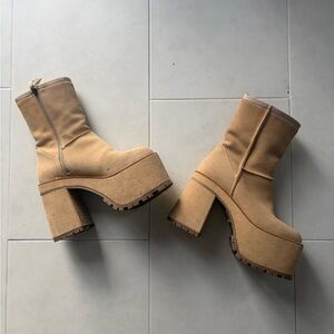 Free People Camel Platform Boots
